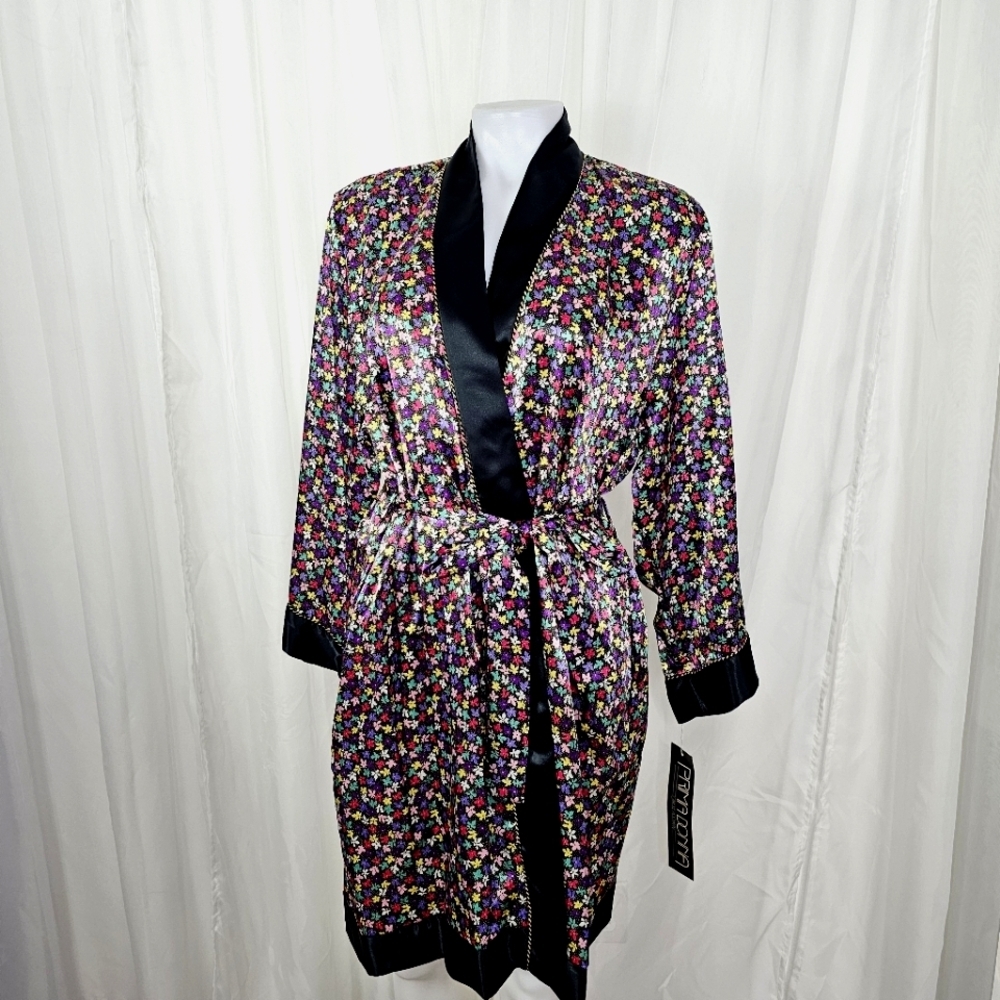 Prima Donna Carole Hochman floral silky robe small vintage deadstock NWT
